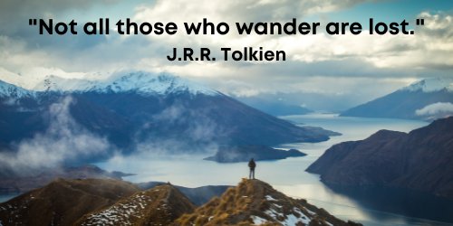 My Travel Adventures - "Not all those who wander are lost." JRR Tolkien - Somethin Special Shop